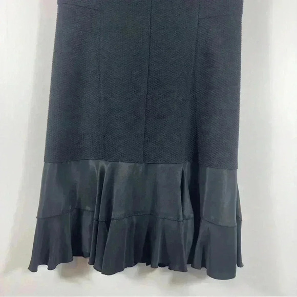 Rebecca Taylor Black Sheath Dress Textured Terry Flounce Sleeveless  Size 6 - Picture 7 of 14
